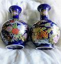 TWO LARGE COBALT BLUE JAPANESE VASES